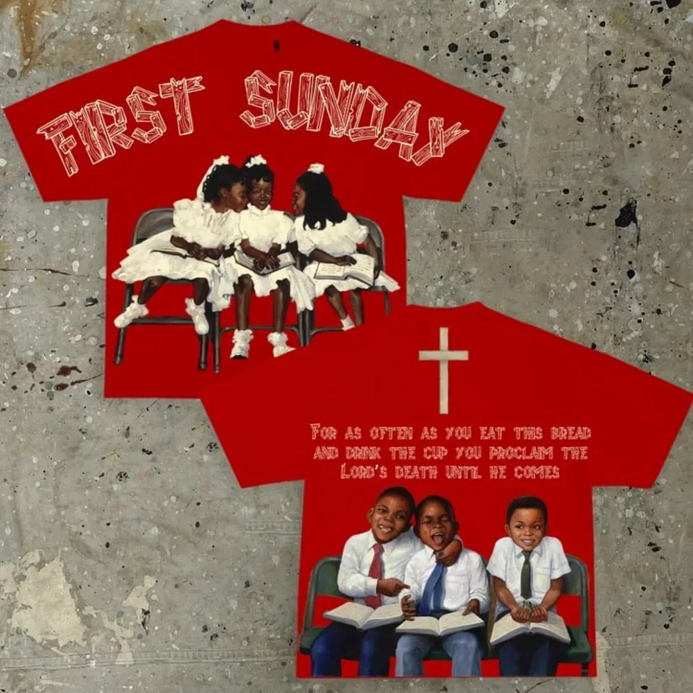 Vintage Children First Sunday Print Graphic Cotton T-Shirt Men Y2K Short Sleeves Vintage Oversize Tshirt Streetwear Women Tops image 6