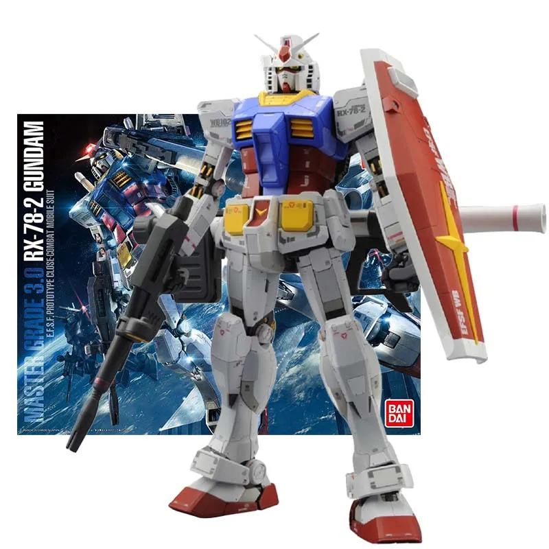 Bandai Figure Gundam Model Kit Anime Figures MG 1/100 Master Grade 3.0 RX-78-2 Mobile Suit Gunpla Action Figure Toys For Boys