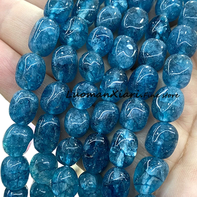 8x12MM Irregular Natural Stone Blue Quartz Topaz color Spacer Beads for Jewelry Making Diy Earrings Bracelets Charms Accessories