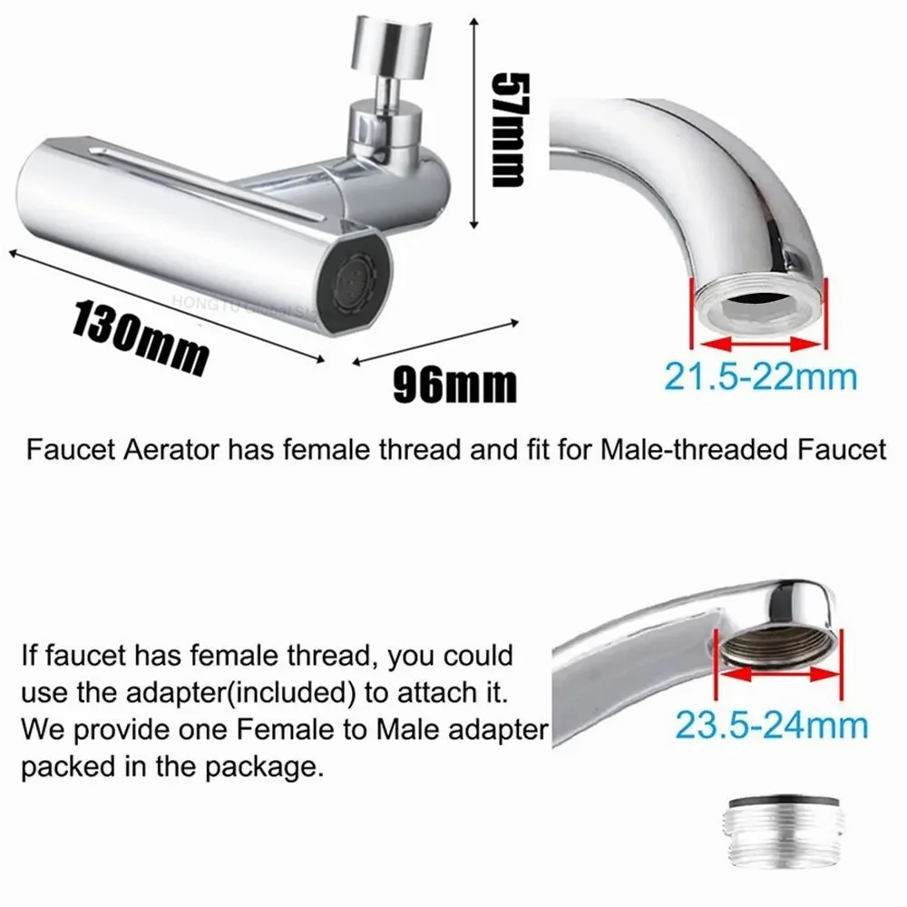 4 in 1 Kitchen Faucet Sprayer Anti-splash Pressurized Bubbler Multi Functional 360 ° Rotation Waterfall Faucet Home Accessories