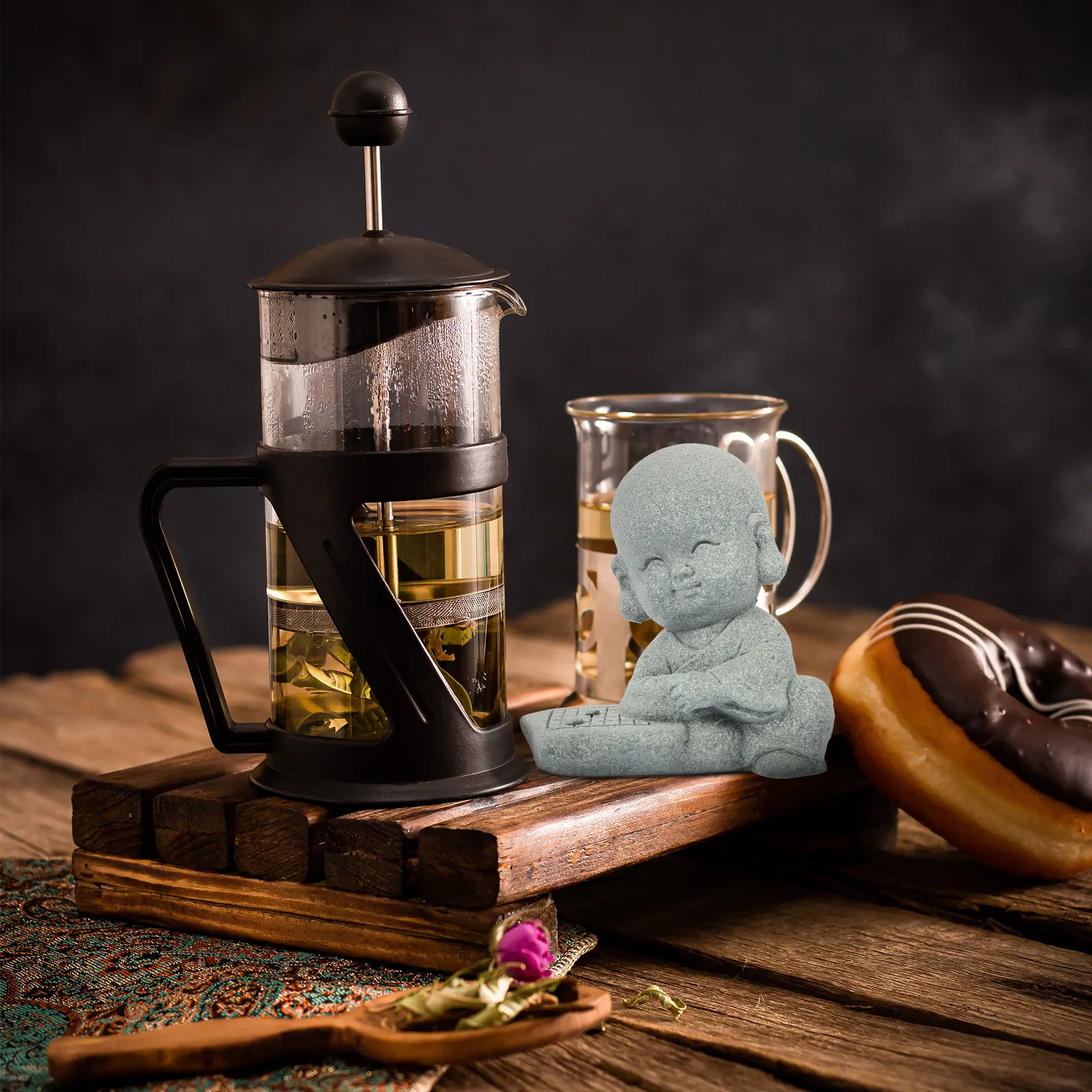 Mini Monk Figure Premium Material Smooth Surface Long-Lasting Use Ideal for Aquarium Dorm Decoration Meticulous Detail Vivid