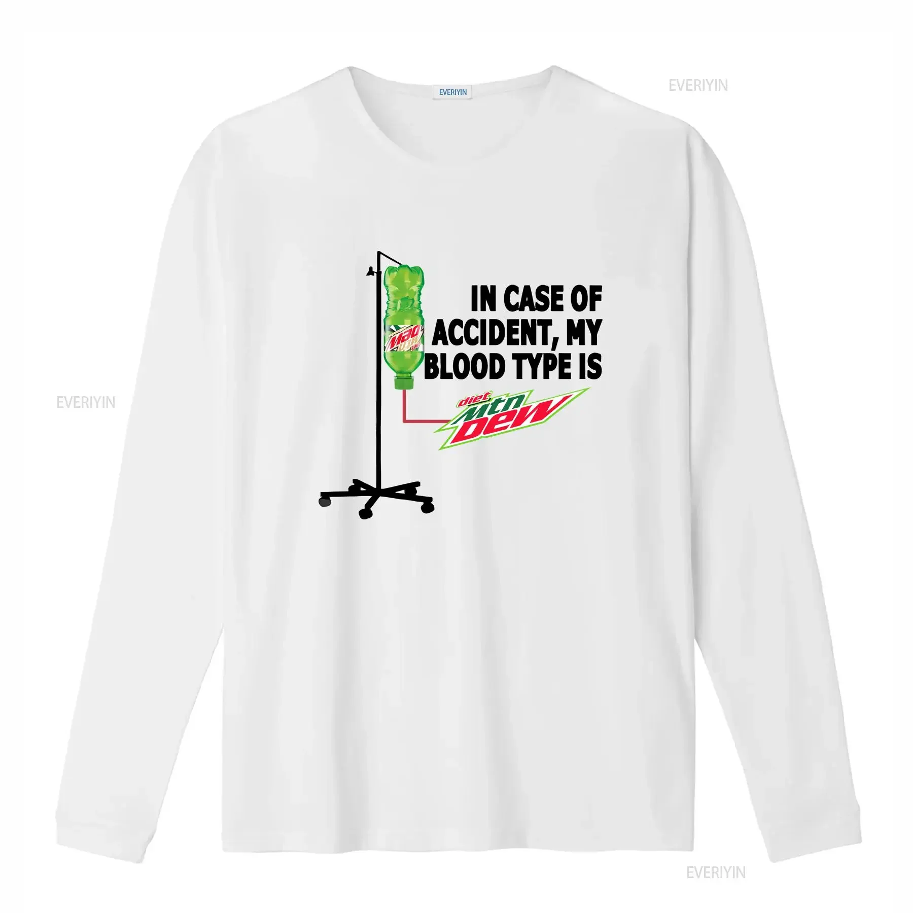 In Case Of Accident My Blood Type Is Diet Mountain Dew T Shirt long or short sleeves vintage Washed Breathable Slightly Soft