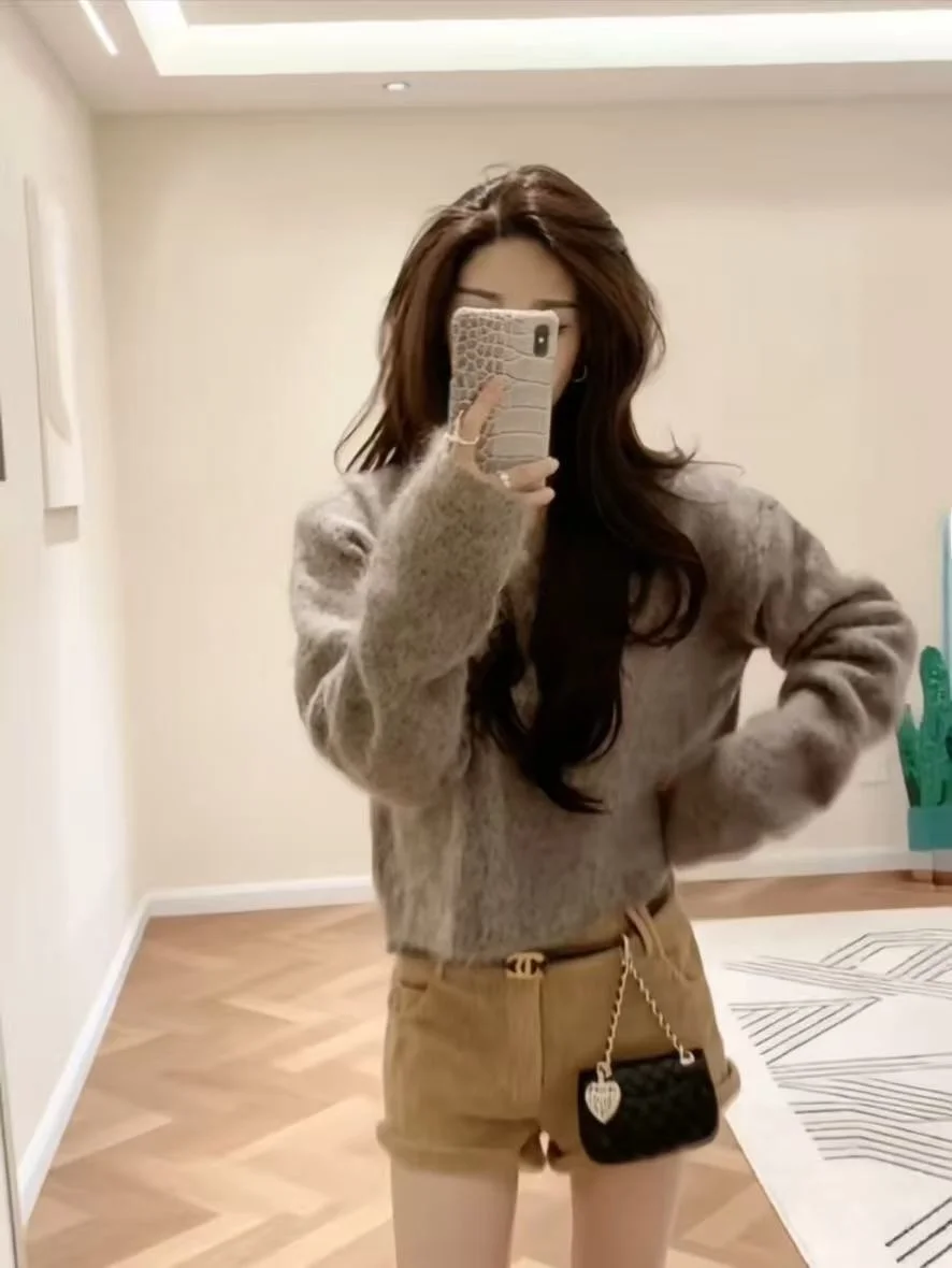 한국 슬레 소프트 롱 스웨터 여성용 니트 탑 가을 겨울 패션 편안하고 통기성 좋은...