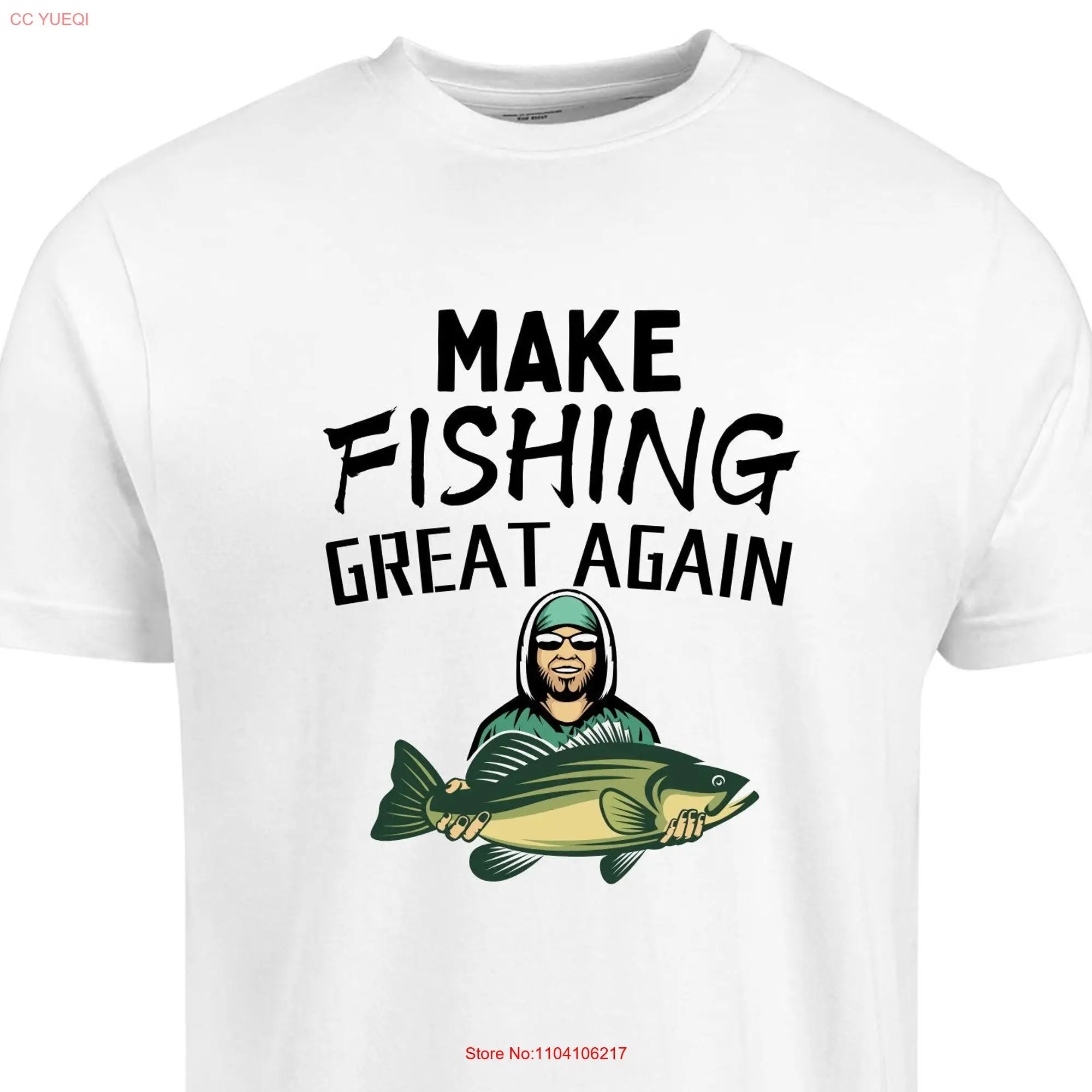 Make Fishing Great Agian T shirt Mens Funny Top Boys Birthday Christmas long or short sleeves