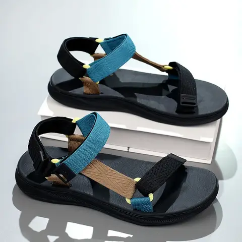 Sandales transfrontalières EVA à fond souple pour hommes, sandales vietnamiennes, chaussures de plage confortables et respirantes, nouvelle collection été 2025