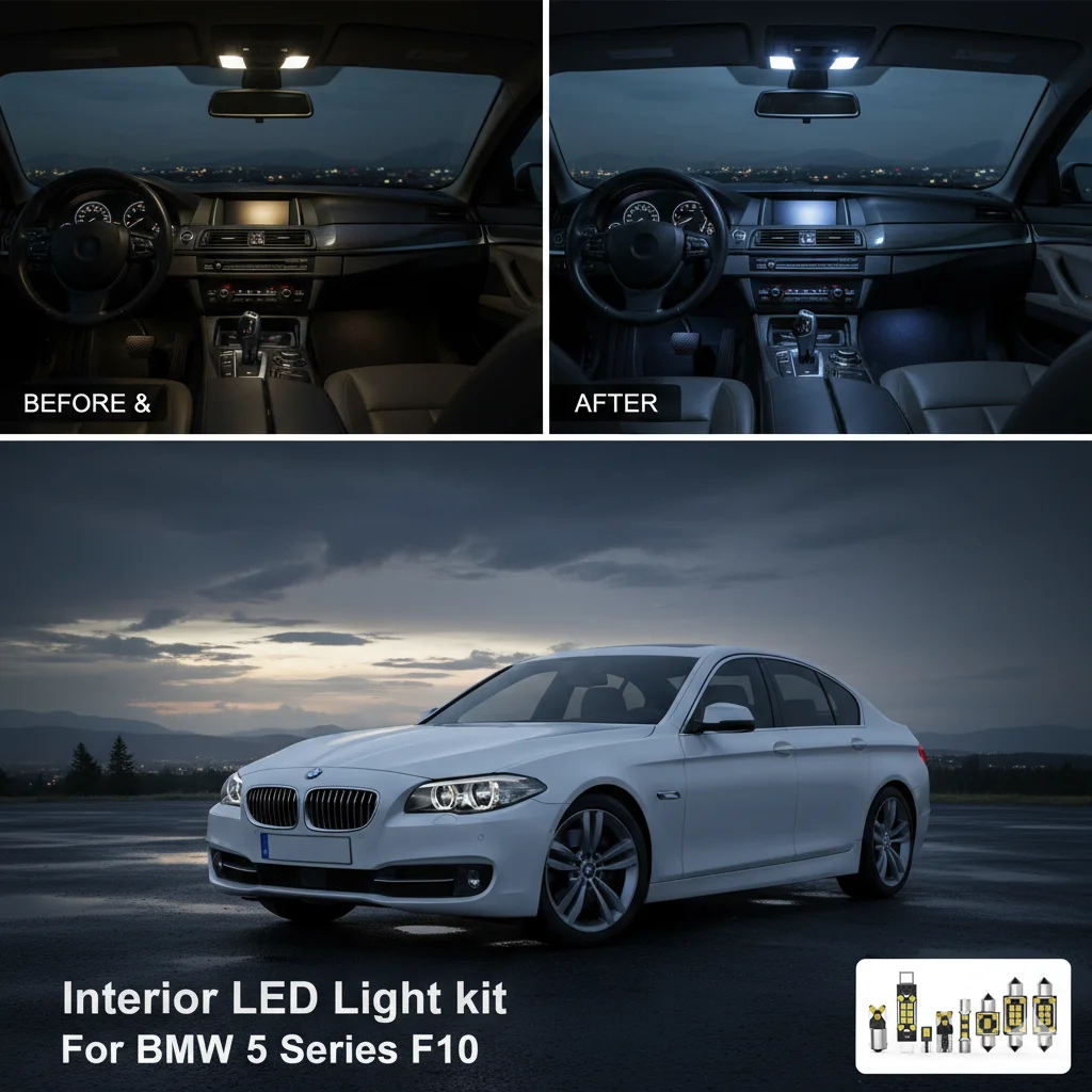 For BMW 5 Series F10 Sedan 2010 2011 2012 2013 2014 2015 2016 Car Interior Light LED Kit White Canbus