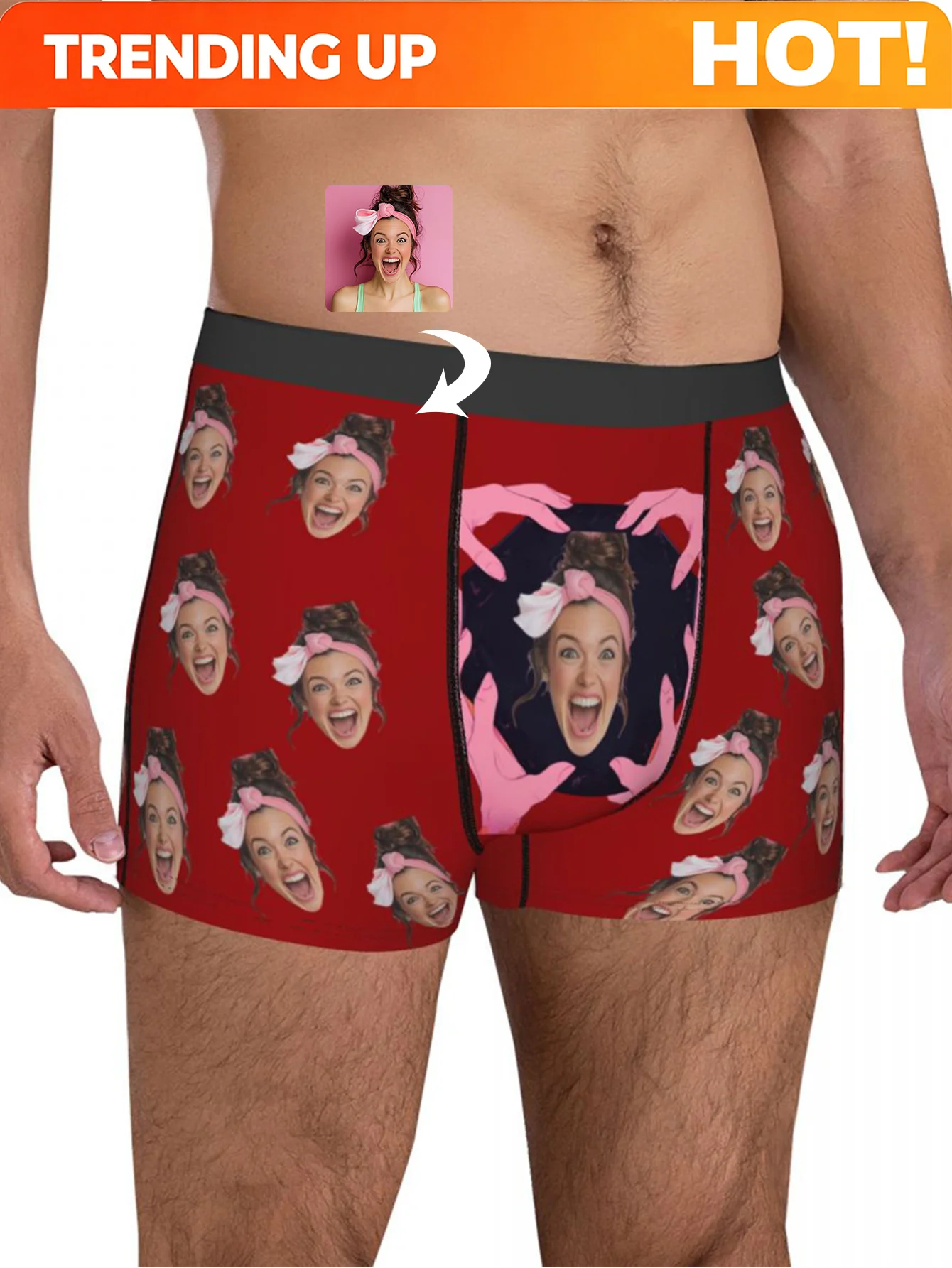 Personalized Face Photo Underwear Custom Boxer Briefs Custom Men Valentine's Day Gift For Husband Anniversary Gift for Dad