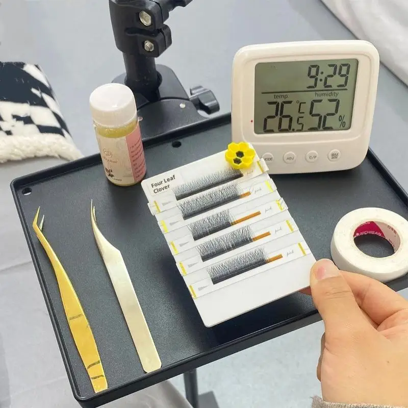 1 pz supporto per vassoio per ciglia lampada a luce mezzaluna morsetto universale piattaforma con clip supporto regolabile strumento per vassoio cosmetico per trucco ciglia