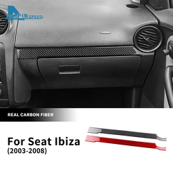 Real Soft Carbon Fiber Sticker For Seat Ibiza 6l 2003 2004 2005 2006 2007 2008 LHD RHD Car Passenger Co-pilot Strip Interior