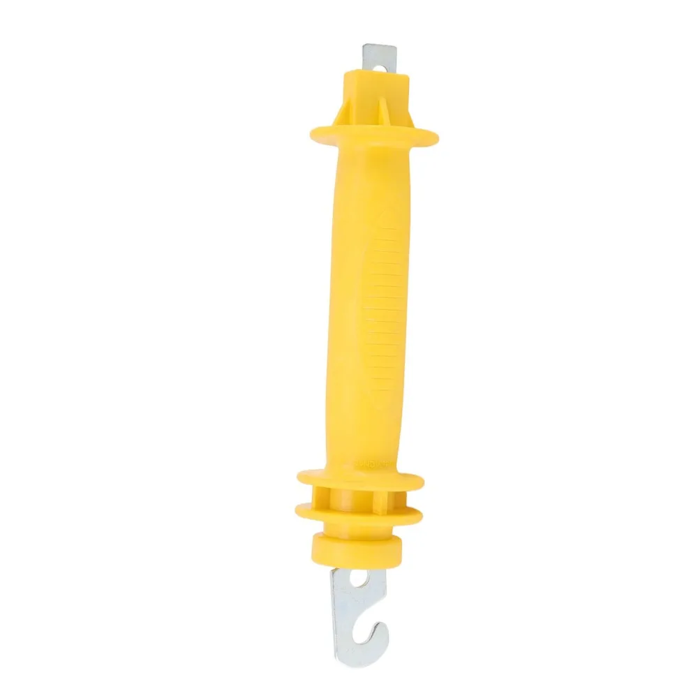 Durable Insulated Electric Fence Handle PE Metal Hook Electric Fence Gate Handle Yellow Rustproof Gate Grip Bar Farm Pasture