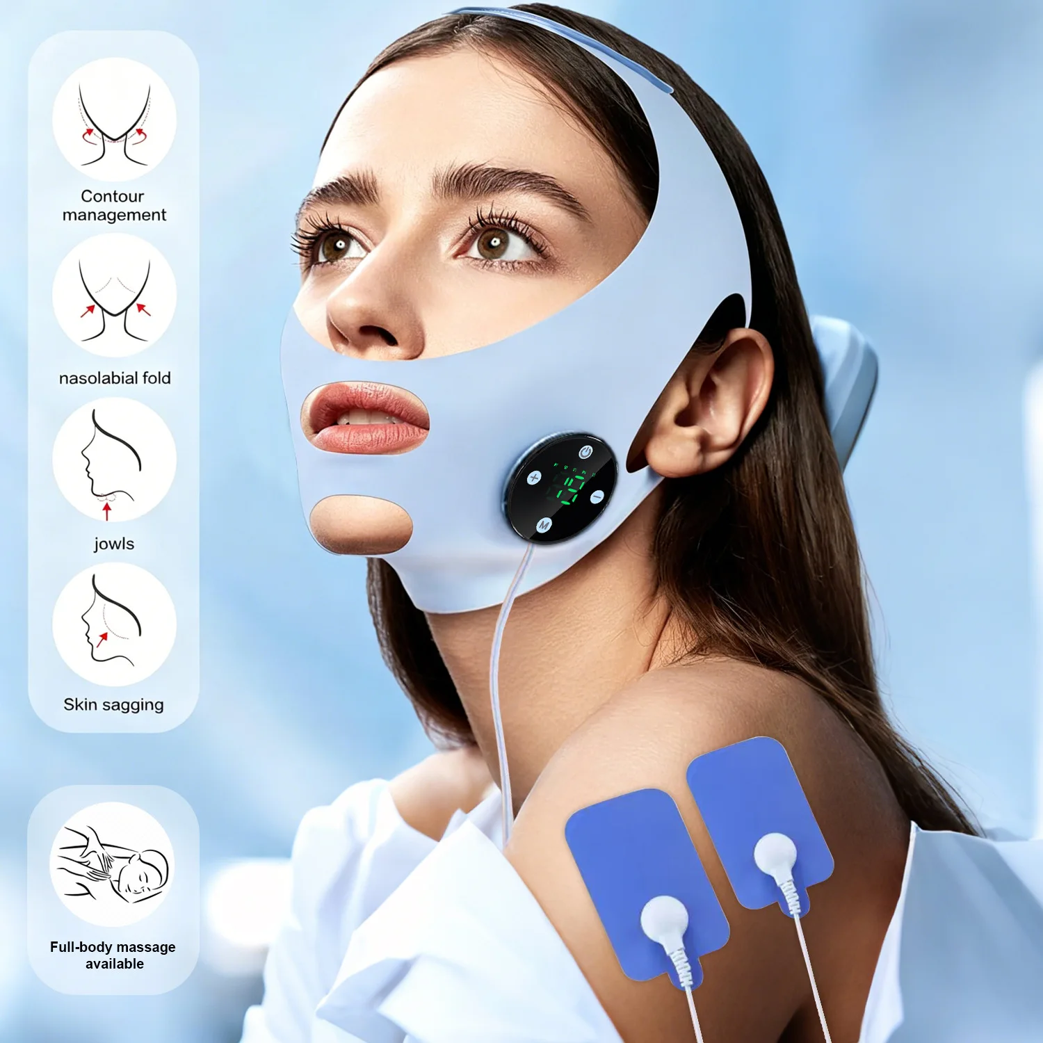 V Face Massager Double Chin Reducer Microcurrent Wireless Mask Home SPA Beauty Care Slimming Device Face Massager