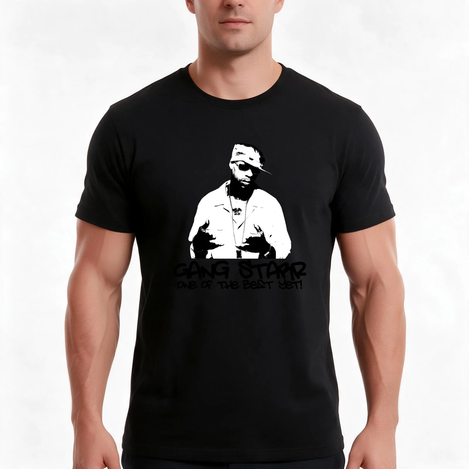 Gang Starr - Guru T-Shirt, Summer Casual Cotton Tee, Oversized Streetwear Tops, Vintage Graphic Print, Loose Fit Short Sleeve