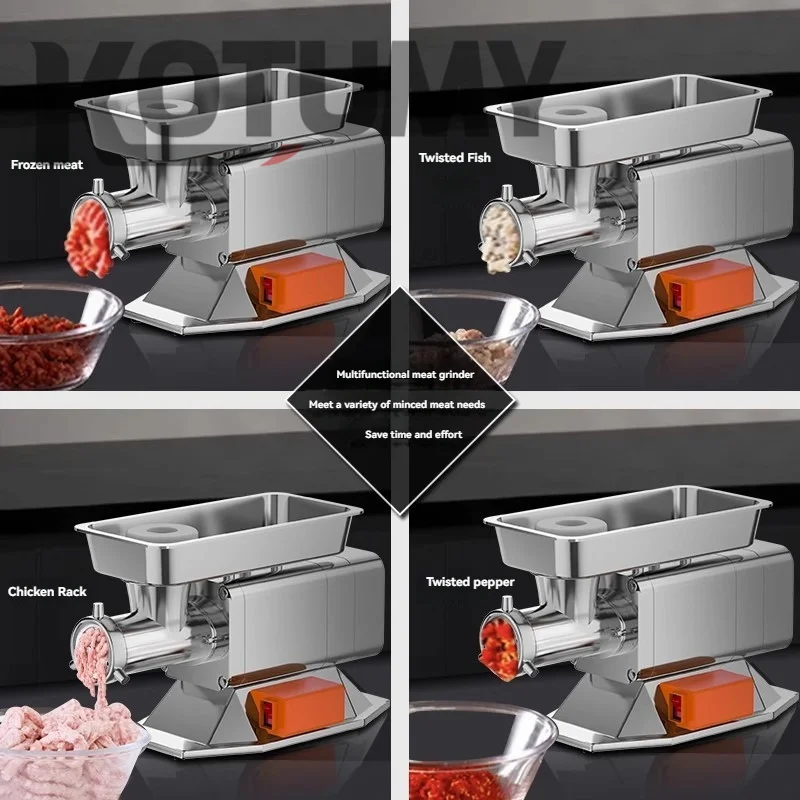 مفرمة لحم 1800/2200 وات، مفرمة لحم كهربائية قوية، متعددة الوظائف من الفولاذ المقاوم للصدأ، ماكينة حشو السجق