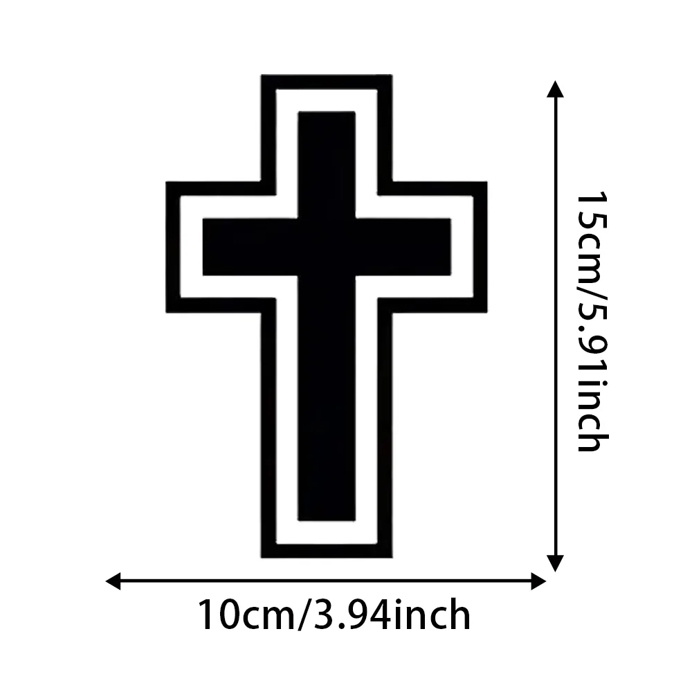 2-Pack 10x15cm Jesus Cross Religious Faith Waterproof Vinyl Decal, Decorative Sticker for Car Bible Journal Ornament