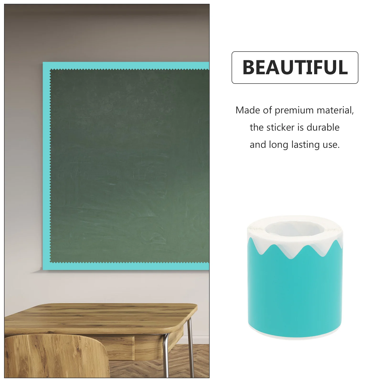 

1 Roll Border Sticker School Bulletin Board Self-Adhesive Blackboard Border Trim Classroom Wall Decor Chalkboard Decal