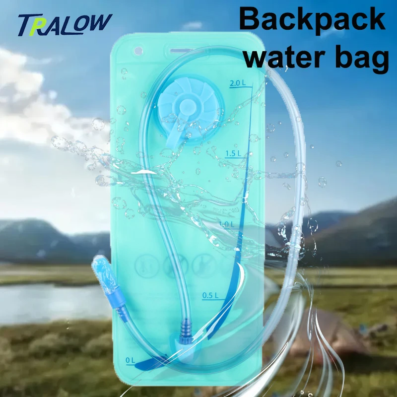 

TRALOW Water Bladder for Hiking Backpack Large Opening Lid Mouthpiece Cap Easy Tube Connection Water Pouch Backpac Camping Trips