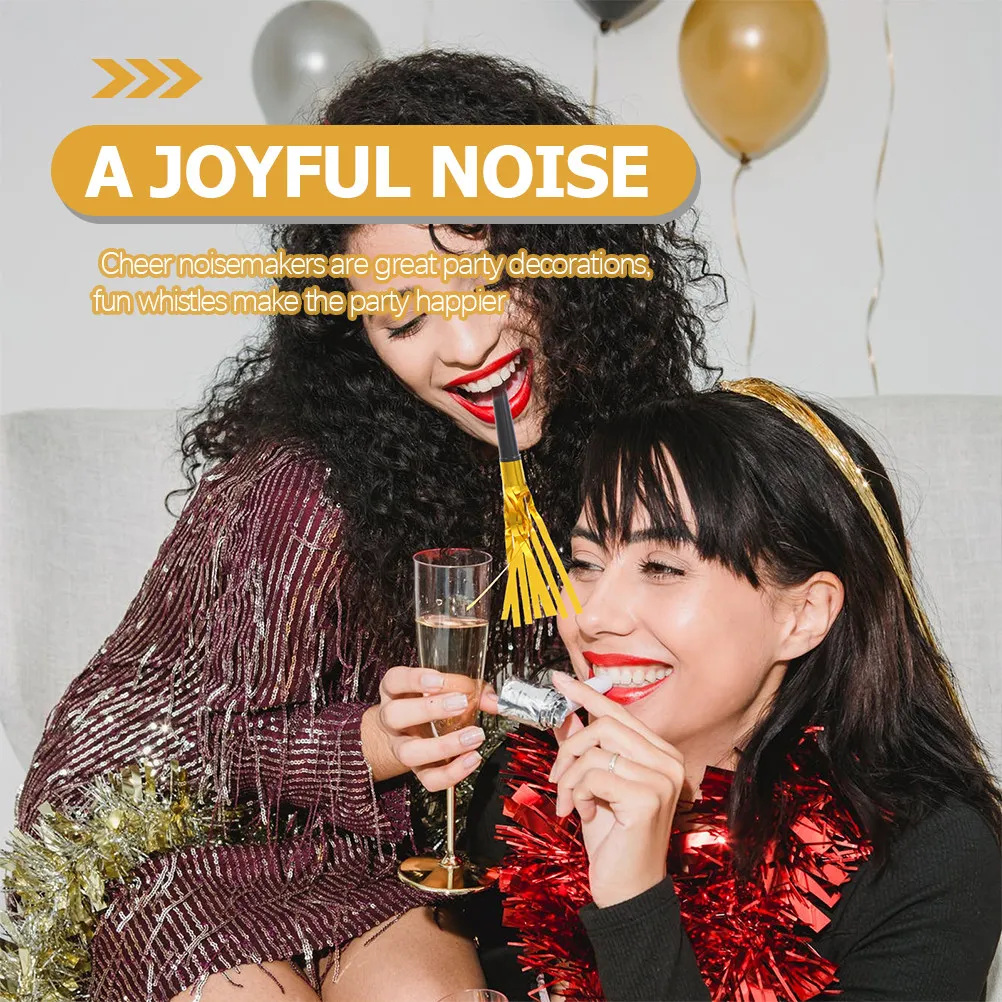 

36Pcs Whistle Noise Makers Cheering Tassel Blowers Funny Musical Party Blowout Holiday Celebration Accessories