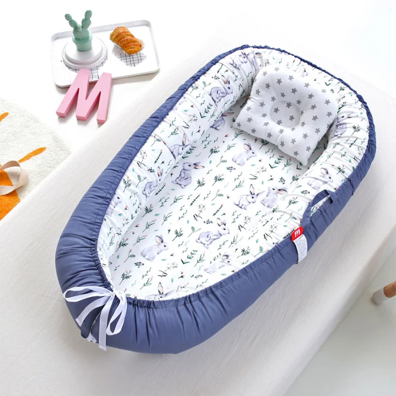 Tragbare Outdoor Krippe Reise Bett Gefaltet Nest Bett für Babys Säuglings Kleinkind Baumwolle Wiege Bett im Bett für Neugeborenen Stubenwagen stoßstange