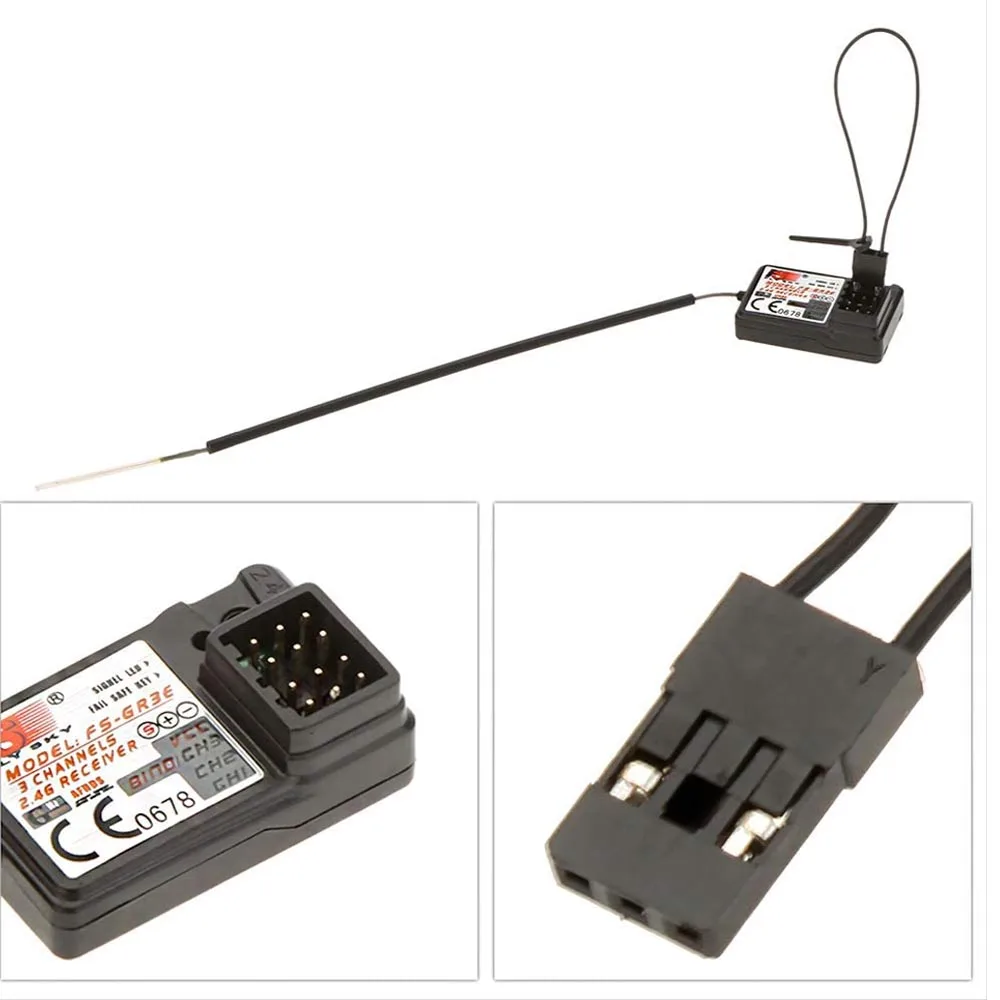 OGRC Flysky FS-GR3E AFHDS Ricevitore a lungo raggio 2.4G 3CH per FS-GT2 FS-GT2B FS-GT3B FS-GT3C FZ-IT4S Trasmettitore RC Car Boat-2 pezzi