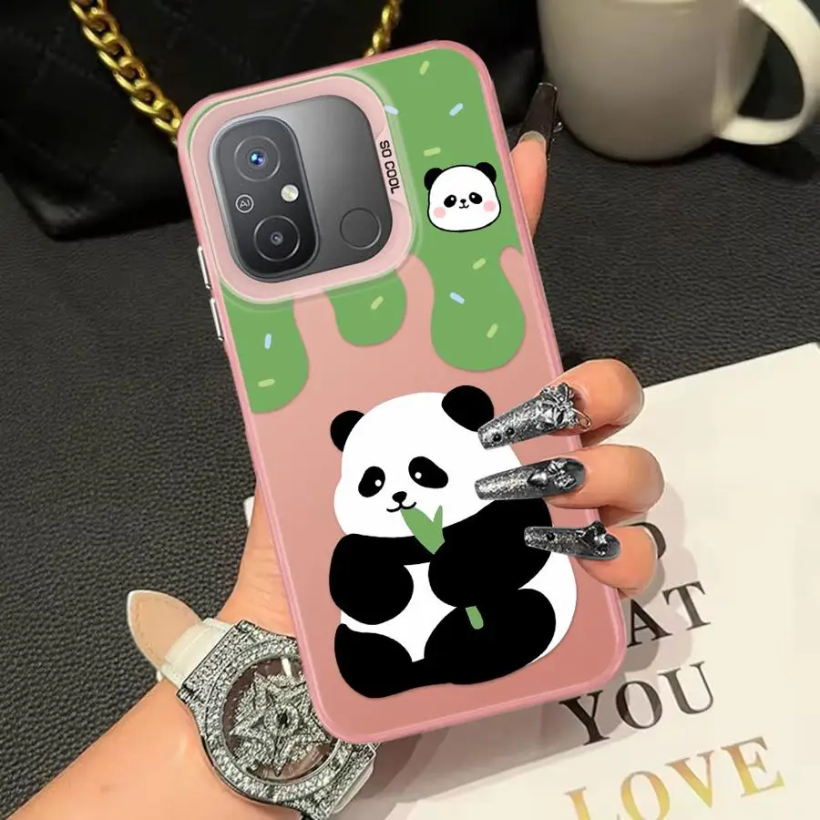Capa traseira de telefone para Xiaomi Redmi 9T 10C A5 9C 13C 12C 14C A1 A2 Plus K60 Panda fofo
