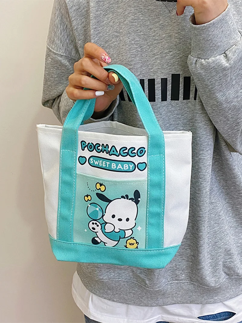 Sanrio New Summer Handbag Kuromi Jade Guigou Canvas Handbag Large Capacity Carrying Book Bag Single Shoulder Bag