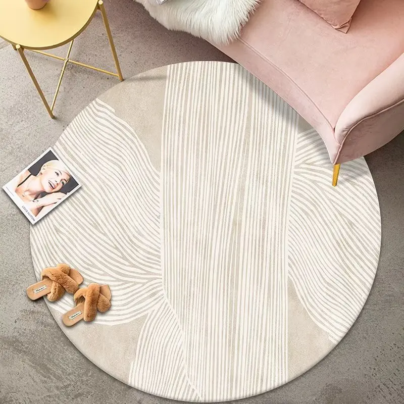 Alfombra redonda moderna para silla, tapete antideslizante de lujo para sala de estar, mesa de centro, sofá, decoración del hogar, dormitorio