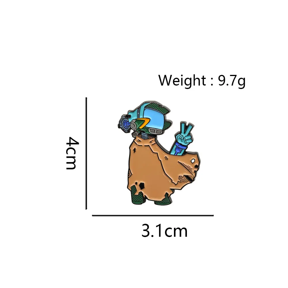 FLCL Canti Enamel Pin Never Knows Best Brooch Anime TV Robot Kanti Metal Badge with Cloak Lapel Pin for Clothes Backpack Fans Gi