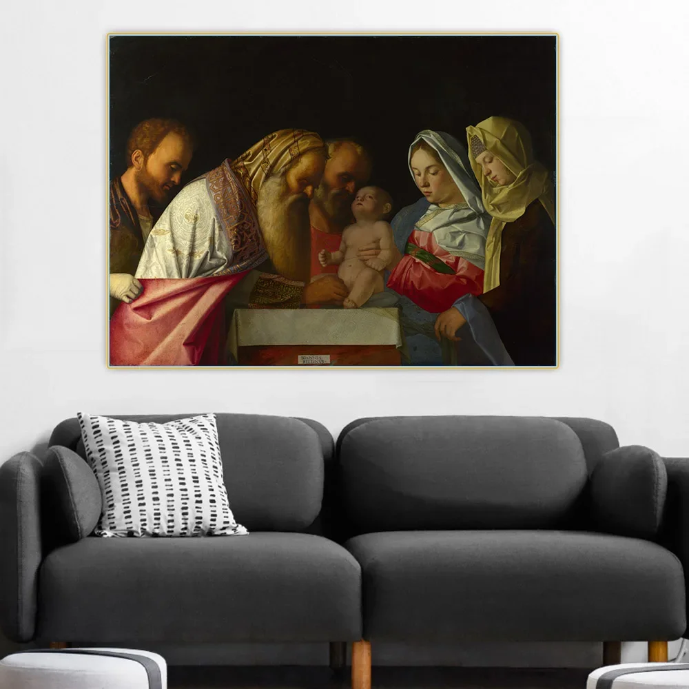 Citon Giovanni Bellini 《La circuncisión", lienzo, pintura al óleo, póster artístico, imagen, decoración de fondo de pared, decoración del hogar