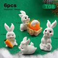 6 piezas de conejos navideños-T08