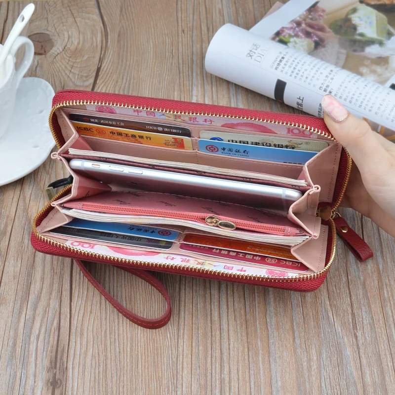 New Hot Fashion Zipper Wallet Ladies Long Wallet Tote Bag Coin Card Holder PU Leather Wallet Wallet