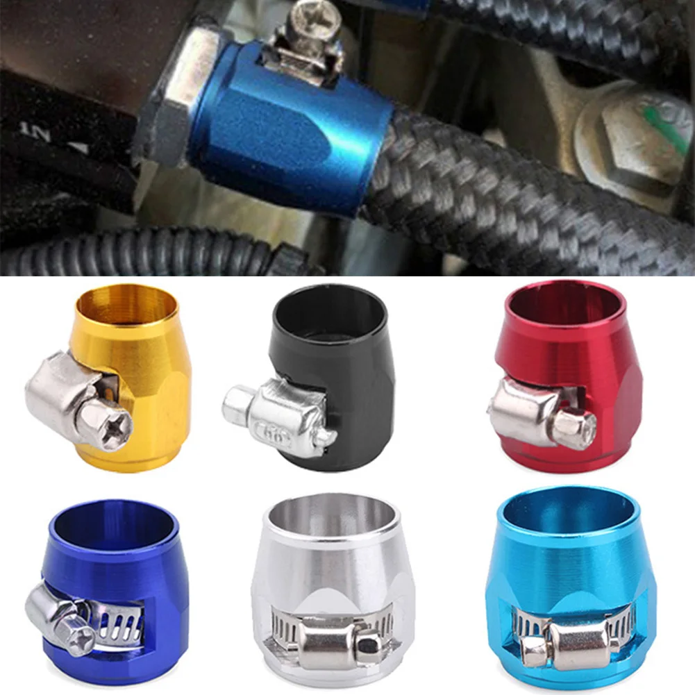 1Pcs Oil Finisher Clamps AN4 Fitting Fuel Pipe Clip Oil Water Tube Mesh Hose Motorcycle Modification Accessories