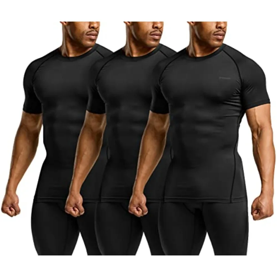 

TSLA Men's UPF 50+ Quick Dry Short Sleeve Compression Shirts, Athletic Workout Shirt, Water Sports Rash Guard