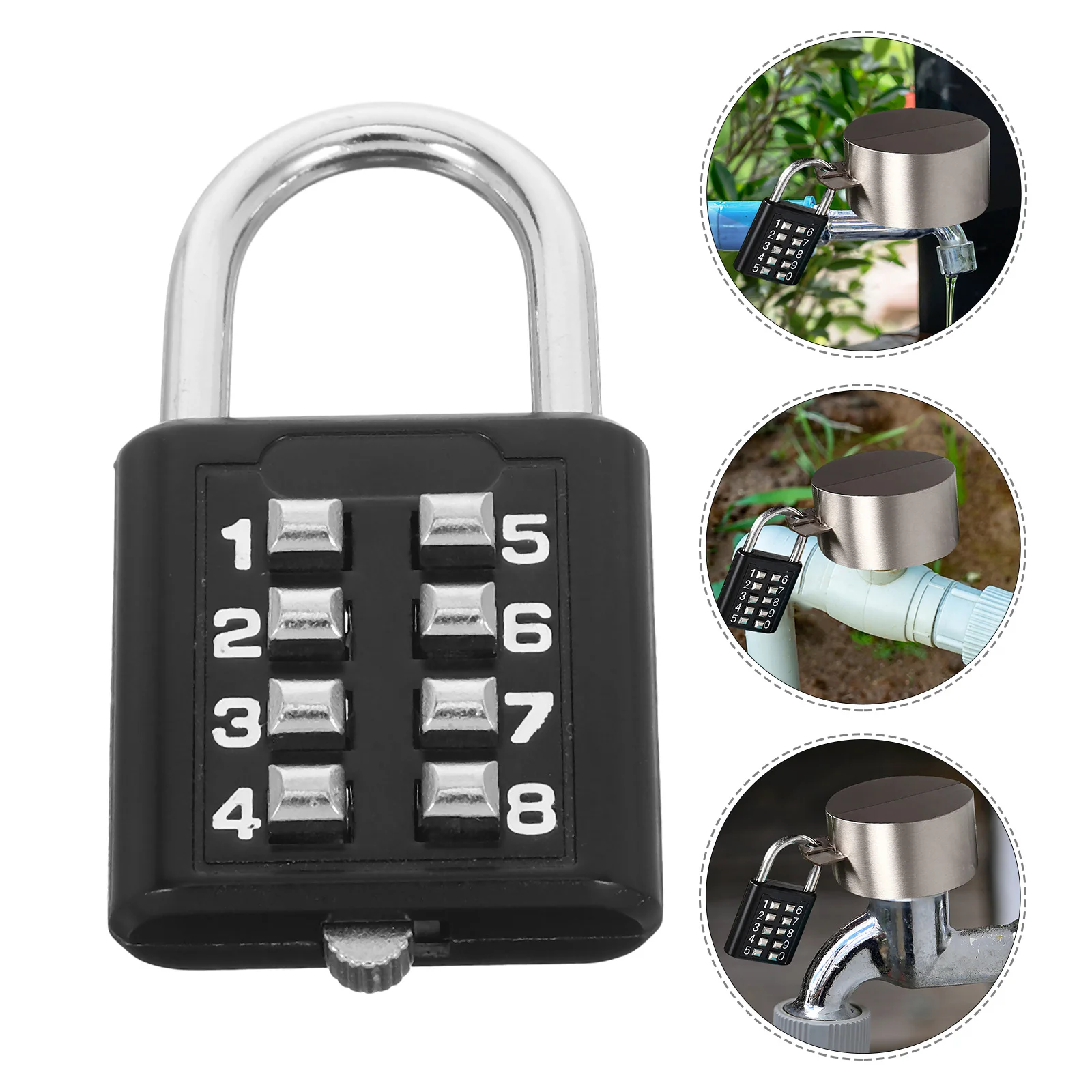 

Combination Padlock Outdoor Water Faucet Lock Protective Spigot Cover Password Lock Anti Theft Weather Resistant for Garden Home