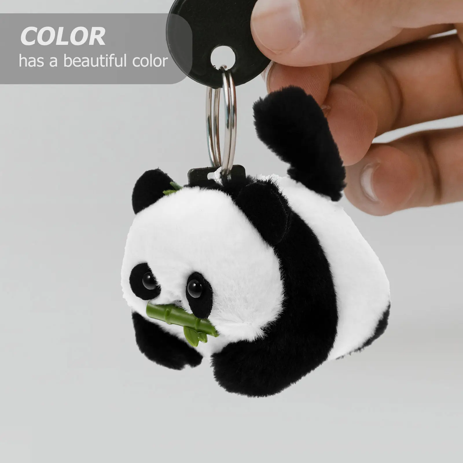 

Мягкая игрушка-брелок Панда с реалистичным виляющим хвостом, милый пищащий брелок-животное, очаровательный подвес для сумки/рюкзака