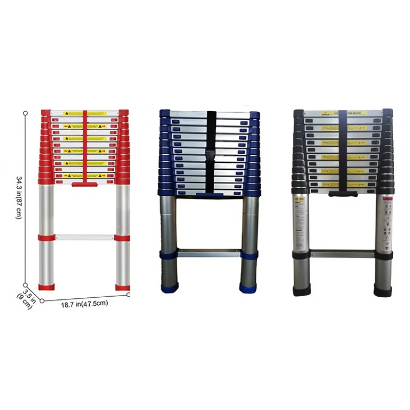 custom.Telescopic EN131 Ladder Telescopic Ladder Escaleras Aluminum Extension Ladder Steps Retractable Aluminum 12.5 Feet 3.8M O