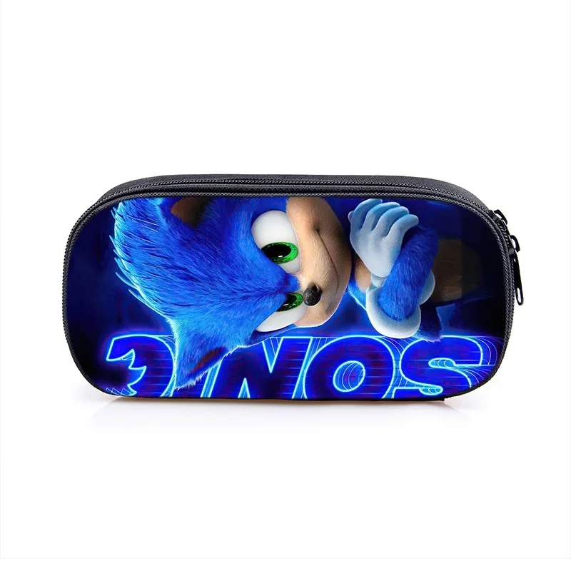 سونيك سلسلة الكرتون لطيف طالب القرطاسية مقلمة أنيمي القنفذ عمل الشكل صندوق تخزين صبي وفتاة الهدايا المدرسية