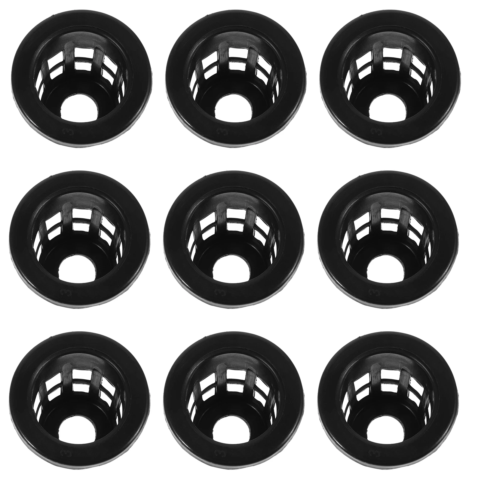 

100pcs Hydroponic Planting Baskets 25 Black Net Pots Root Control Balcony Garden Slotted Mesh Cups Plastic Orchid Pots