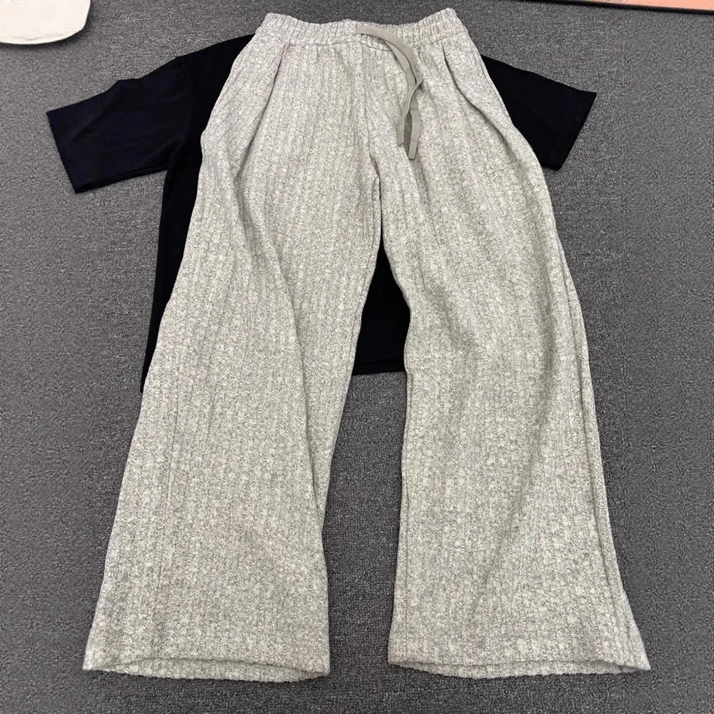 Old Money Style Lazy Loose Texture Pinstripe Casual Pants 2026 Autumn New Men's Heavy Scimitar Sweatpants