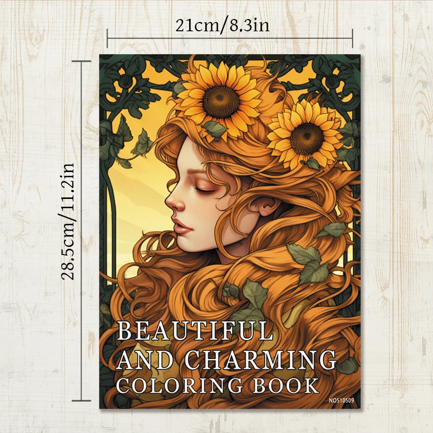 Adult Coloring Book 8.3x11.2 Inches 22 Pages: Beauty Character Design - Stress Relief through Emotion Positivity & Focus Relaxin
