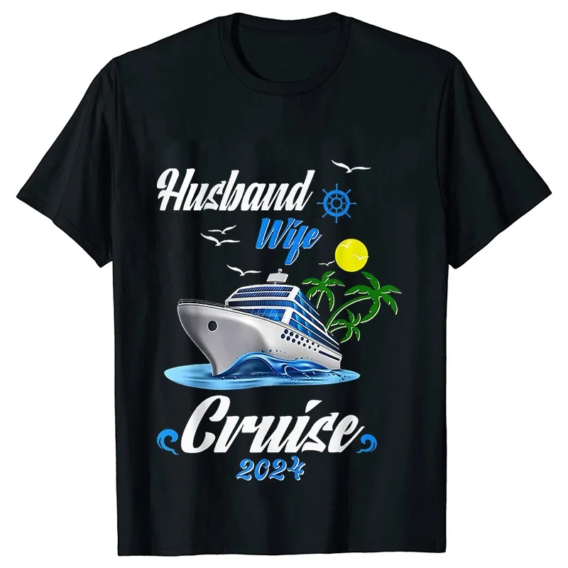 Camiseta gráfica de viagem vocacional feminina, Harajuku Streetwear, roupas estéticas femininas, marido esposa cruzeiro, Y2K Fashion Tees, 2021