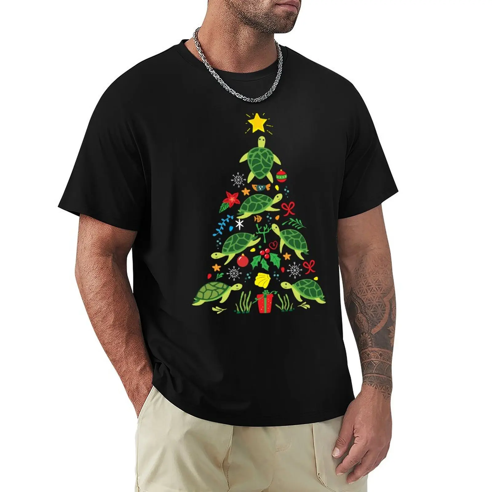 

Sea Turtle Christmas Tree Ornament T-Shirt graphic tee shirt oversize t-shirts man shirts men graphic