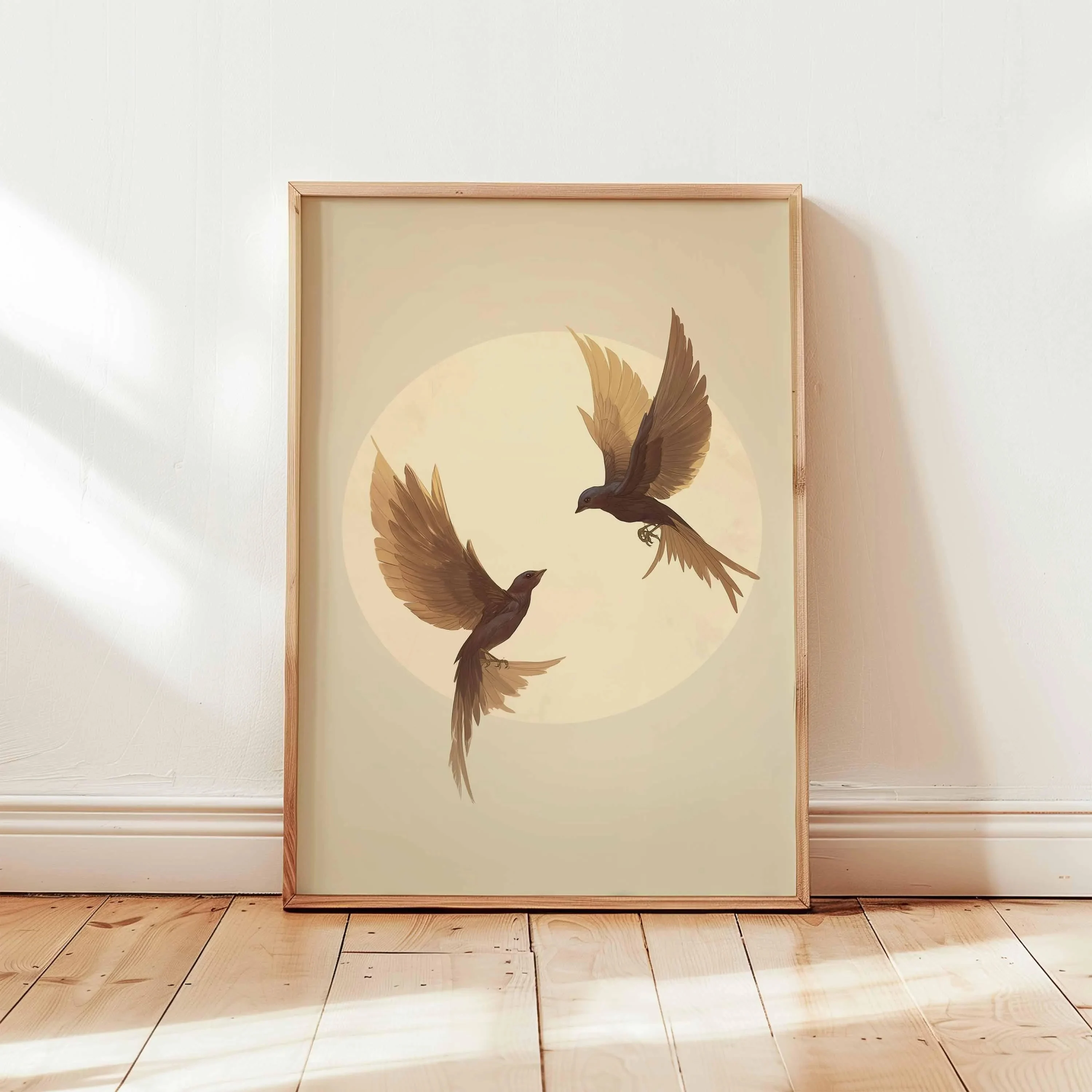 Cranes Flying Poster, Japanese Art Print, Traditional Ink Painting, Elegant Bird Art, Nature Wall Decor Oriental Landscape Decor