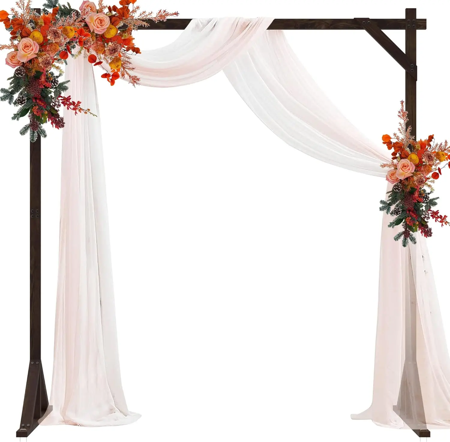 

7.2FT Wooden Wedding Arch Stand for Ceremony Party Proposal, Rustic Boho Decor Garden Beach Forest