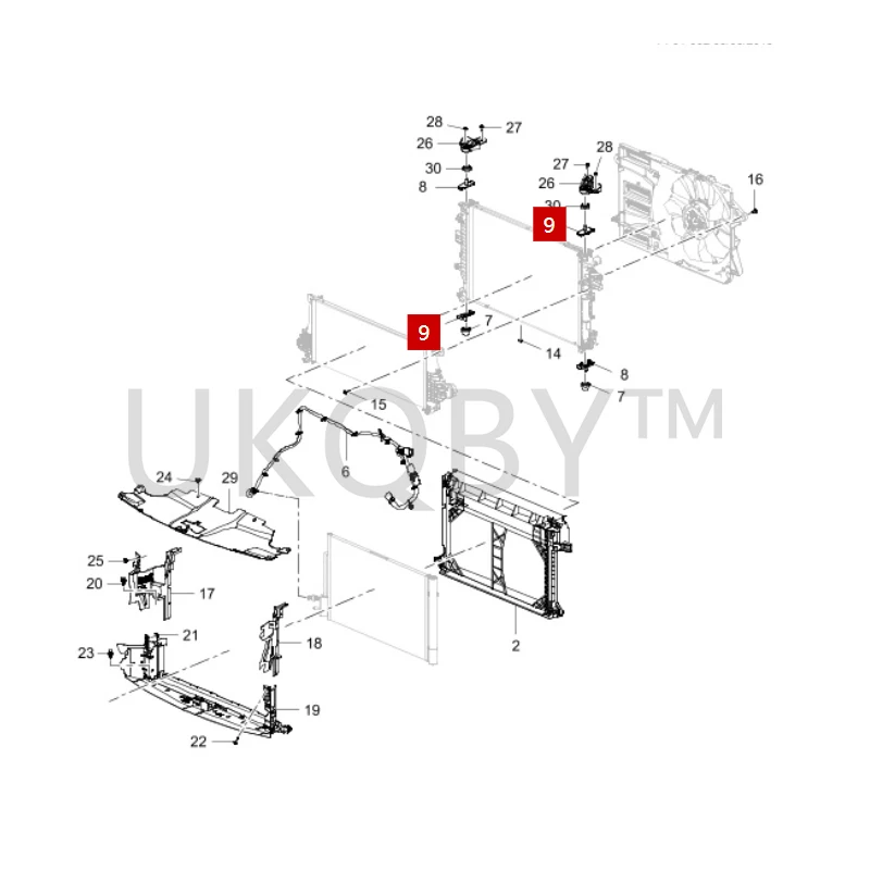 23336309  23336310 Suitable for Ch ev ro le t Malibu Regal LaCrosse Left water tank fixed rubber water tank bracket