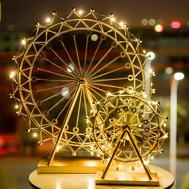 Nordic creative Ferris wheel ornaments, rotating and luminous home decorations, living room, dining room, caf é decorations