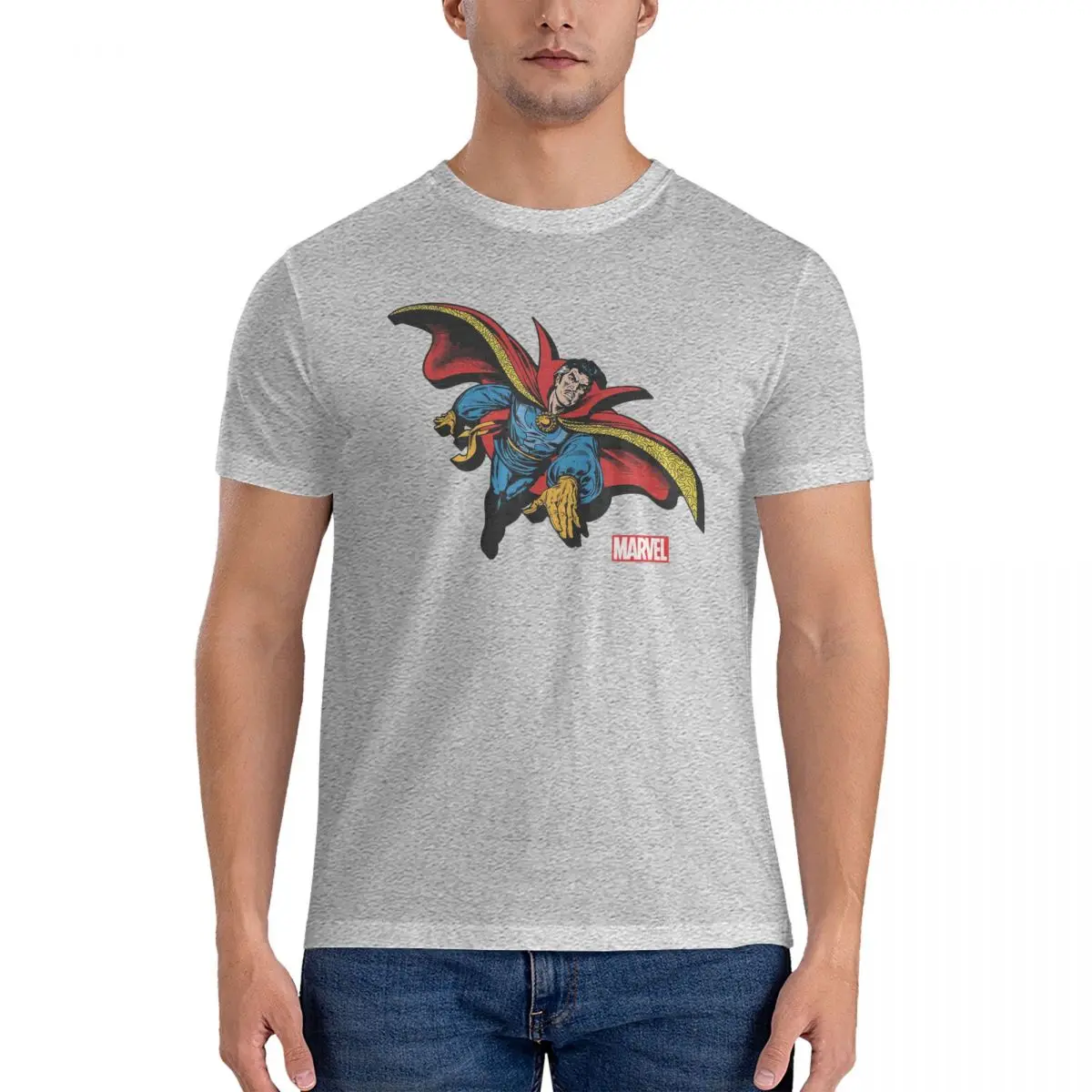 Camisetas informales de cómic para hombre, Camiseta de algodón con cuello redondo, Marvel, Dr.Strange Film, camisetas de manga corta, ropa gráfica