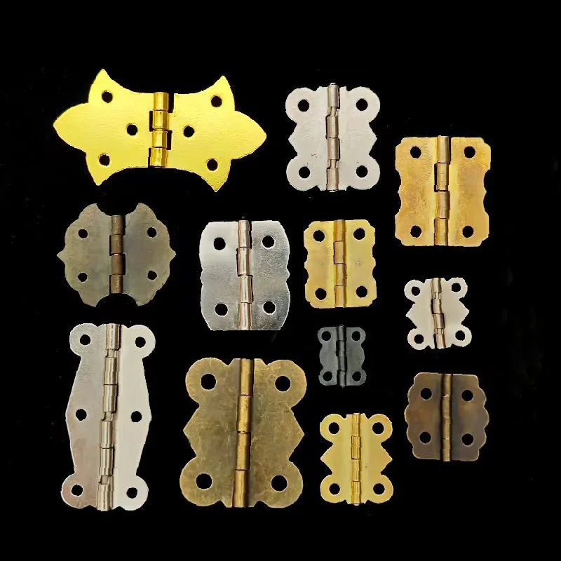 

10PCS Lace Antique Small Hinge Jewelry Box Iron Hinge Gift Box Wooden Box Butterfly Electroplating Hinge Hardware Accessories