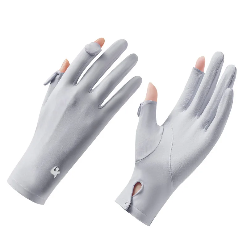 Women Sunscreen Gloves Summer Sun Protection Gloves Flip Non-slip Fashion Cycling Driving Running Mittens Thin Anti-UV Gloves