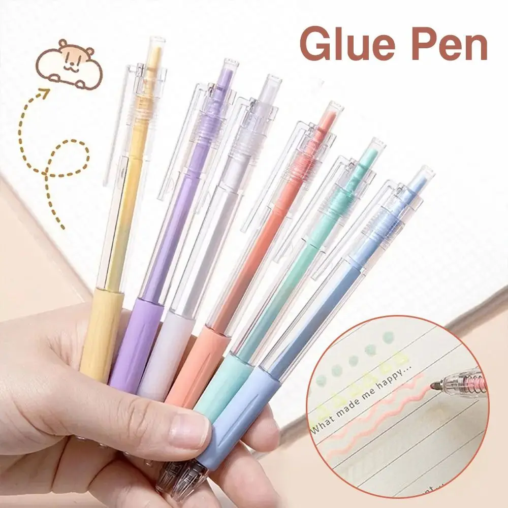 Pen Shape Glue Pen High Viscosity Quick-Drying Dispensing Pen Candy Color Large-capacity Double Sided Adhesive Stationery