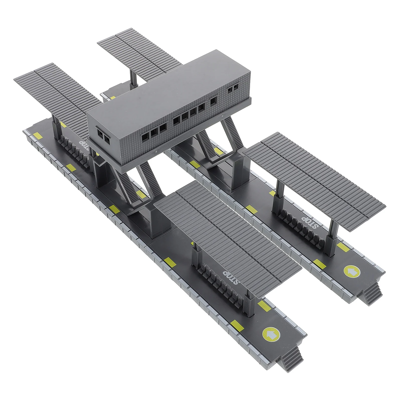 

Train Platform Toys Kids Diy Railway Decor Assembly Lifelike Sand Table Model Plastic Footbridge Miniature Train Set